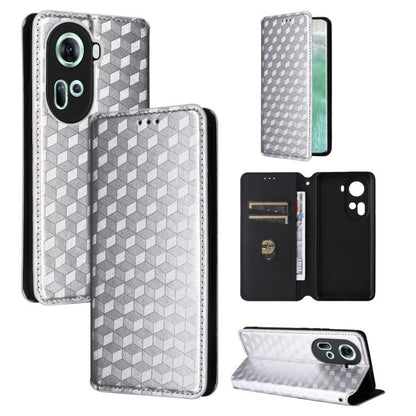 Cubic Grid Texture Flip Leather Phone Case, For OPPO Reno12 F 5G, For OPPO Reno11 A JP / PJH110, For OPPO Reno12 Pro 5G Global, For OPPO Reno12 5G Global, For OPPO A3 Pro 5G Global, For OPPO Reno11 F 5G / F25 Pro 5G, For OPPO Reno11 5G Global          ...