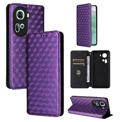 Cubic Grid Texture Flip Leather Phone Case, For OPPO Reno12 F 5G, For OPPO Reno11 A JP / PJH110, For OPPO Reno12 Pro 5G Global, For OPPO Reno12 5G Global, For OPPO A3 Pro 5G Global, For OPPO Reno11 F 5G / F25 Pro 5G, For OPPO Reno11 5G Global          ...