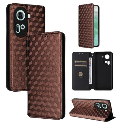Cubic Grid Texture Flip Leather Phone Case, For OPPO Reno12 F 5G, For OPPO Reno11 A JP / PJH110, For OPPO Reno12 Pro 5G Global, For OPPO Reno12 5G Global, For OPPO A3 Pro 5G Global, For OPPO Reno11 F 5G / F25 Pro 5G, For OPPO Reno11 5G Global          ...