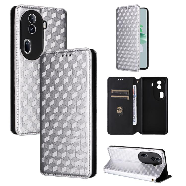 Cubic Grid Texture Flip Leather Phone Case, For OPPO Reno12 F 5G, For OPPO Reno11 A JP / PJH110, For OPPO Reno12 Pro 5G Global, For OPPO Reno12 5G Global, For OPPO A3 Pro 5G Global, For OPPO Reno11 F 5G / F25 Pro 5G, For OPPO Reno11 5G Global          ...
