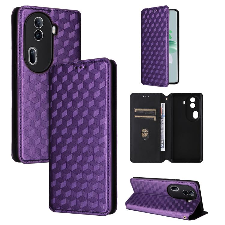 Cubic Grid Texture Flip Leather Phone Case, For OPPO Reno12 F 5G, For OPPO Reno11 A JP / PJH110, For OPPO Reno12 Pro 5G Global, For OPPO Reno12 5G Global, For OPPO A3 Pro 5G Global, For OPPO Reno11 F 5G / F25 Pro 5G, For OPPO Reno11 5G Global          ...
