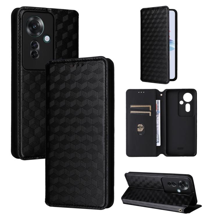 Cubic Grid Texture Flip Leather Phone Case, For OPPO Reno12 F 5G, For OPPO Reno11 A JP / PJH110, For OPPO Reno12 Pro 5G Global, For OPPO Reno12 5G Global, For OPPO A3 Pro 5G Global, For OPPO Reno11 F 5G / F25 Pro 5G, For OPPO Reno11 5G Global          ...