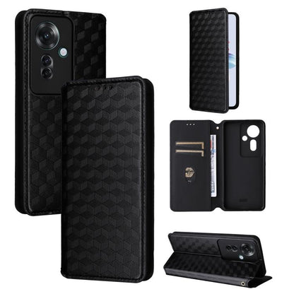 Cubic Grid Texture Flip Leather Phone Case, For OPPO Reno12 F 5G, For OPPO Reno11 A JP / PJH110, For OPPO Reno12 Pro 5G Global, For OPPO Reno12 5G Global, For OPPO A3 Pro 5G Global, For OPPO Reno11 F 5G / F25 Pro 5G, For OPPO Reno11 5G Global          ...