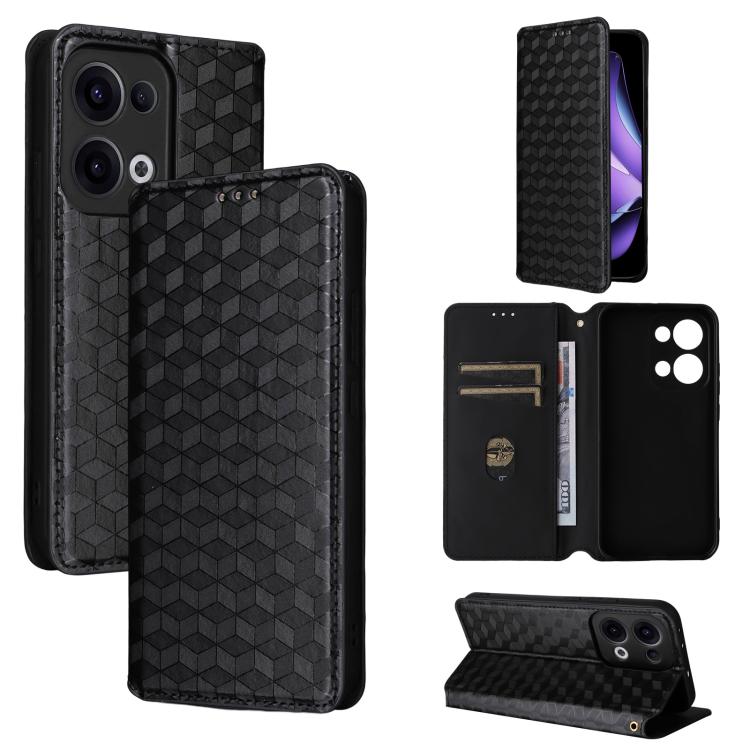 Cubic Grid Texture Flip Leather Phone Case, For OPPO A5 5G / 4G Global / A5M, For OPPO Reno14 Pro Global, For OPPO Reno14 Global, For OPPO K13 5G / K13X 5G / K12S 5G, For OPPO Find X8s+ 5G, For OPPO Find X8s 5G, For OPPO Find X8 Ultra 5G               ...
