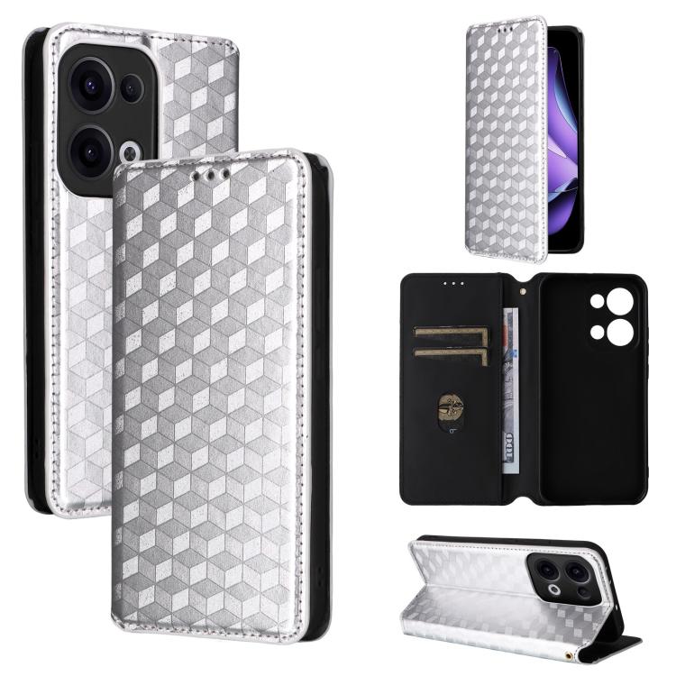 Cubic Grid Texture Flip Leather Phone Case, For OPPO A5 5G / 4G Global / A5M, For OPPO Reno14 Pro Global, For OPPO Reno14 Global, For OPPO K13 5G / K13X 5G / K12S 5G, For OPPO Find X8s+ 5G, For OPPO Find X8s 5G, For OPPO Find X8 Ultra 5G               ...