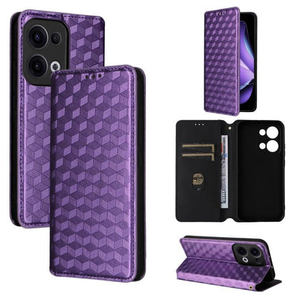 Cubic Grid Texture Flip Leather Phone Case, For OPPO A5 5G / 4G Global / A5M, For OPPO Reno14 Pro Global, For OPPO Reno14 Global, For OPPO K13 5G / K13X 5G / K12S 5G, For OPPO Find X8s+ 5G, For OPPO Find X8s 5G, For OPPO Find X8 Ultra 5G               ...