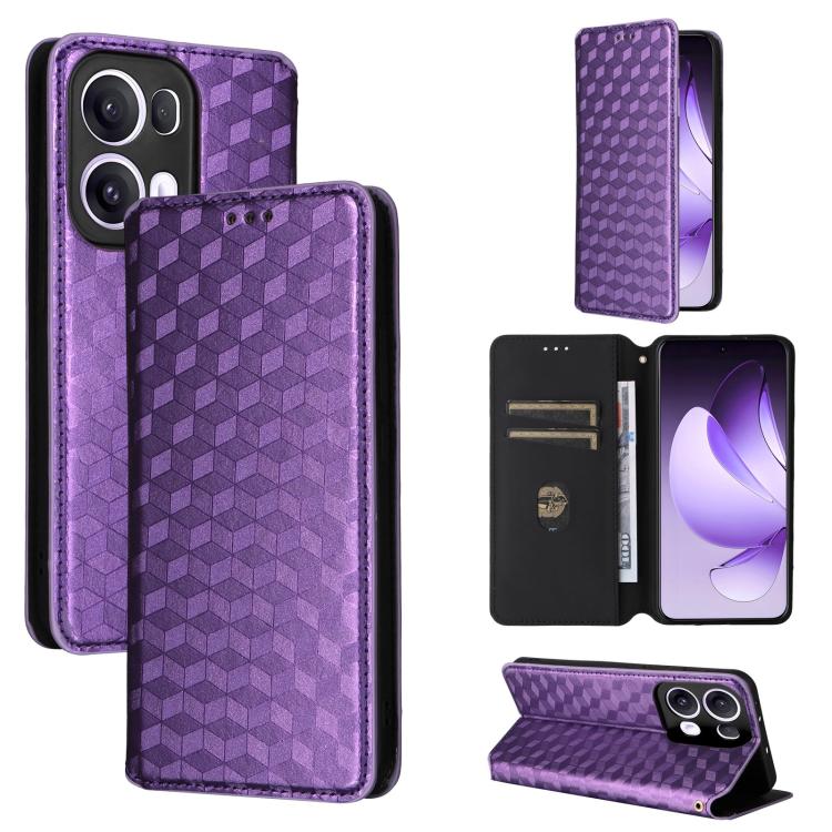 Cubic Grid Texture Flip Leather Phone Case, For OPPO A5 5G / 4G Global / A5M, For OPPO Reno14 Pro Global, For OPPO Reno14 Global, For OPPO K13 5G / K13X 5G / K12S 5G, For OPPO Find X8s+ 5G, For OPPO Find X8s 5G, For OPPO Find X8 Ultra 5G               ...
