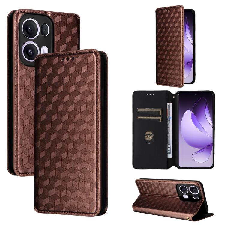 Cubic Grid Texture Flip Leather Phone Case, For OPPO A5 5G / 4G Global / A5M, For OPPO Reno14 Pro Global, For OPPO Reno14 Global, For OPPO K13 5G / K13X 5G / K12S 5G, For OPPO Find X8s+ 5G, For OPPO Find X8s 5G, For OPPO Find X8 Ultra 5G               ...