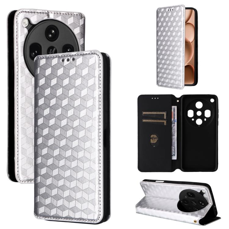 Cubic Grid Texture Flip Leather Phone Case, For OPPO A5 5G / 4G Global / A5M, For OPPO Reno14 Pro Global, For OPPO Reno14 Global, For OPPO K13 5G / K13X 5G / K12S 5G, For OPPO Find X8s+ 5G, For OPPO Find X8s 5G, For OPPO Find X8 Ultra 5G               ...