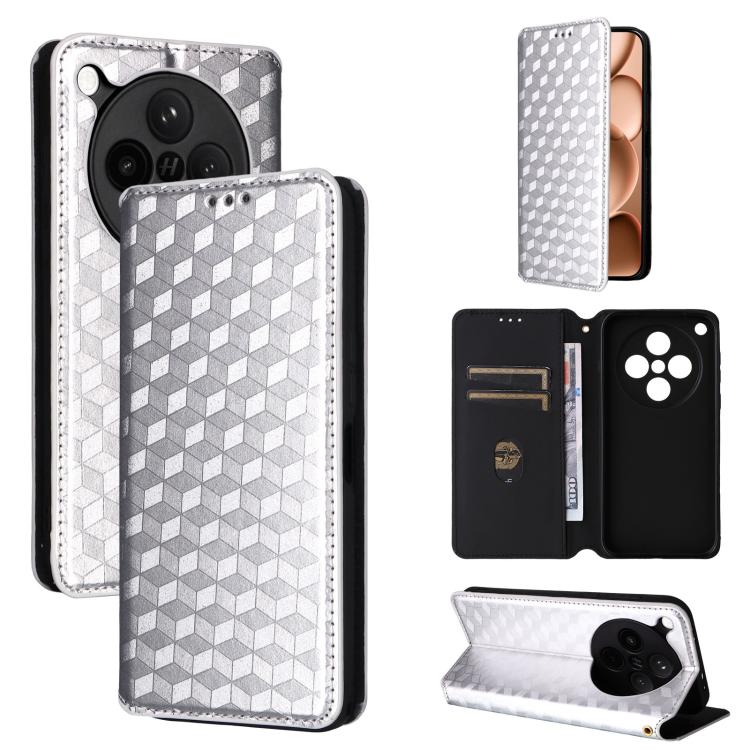 Cubic Grid Texture Flip Leather Phone Case, For OPPO A5 5G / 4G Global / A5M, For OPPO Reno14 Pro Global, For OPPO Reno14 Global, For OPPO K13 5G / K13X 5G / K12S 5G, For OPPO Find X8s+ 5G, For OPPO Find X8s 5G, For OPPO Find X8 Ultra 5G               ...