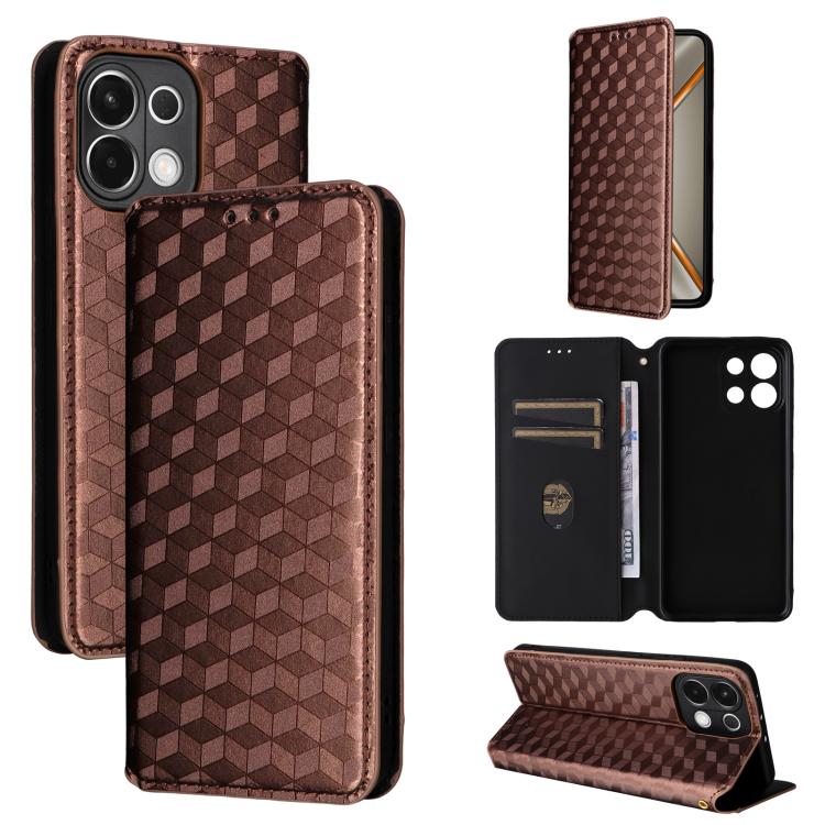 Cubic Grid Texture Flip Leather Phone Case, For OPPO A5 5G / 4G Global / A5M, For OPPO Reno14 Pro Global, For OPPO Reno14 Global, For OPPO K13 5G / K13X 5G / K12S 5G, For OPPO Find X8s+ 5G, For OPPO Find X8s 5G, For OPPO Find X8 Ultra 5G               ...