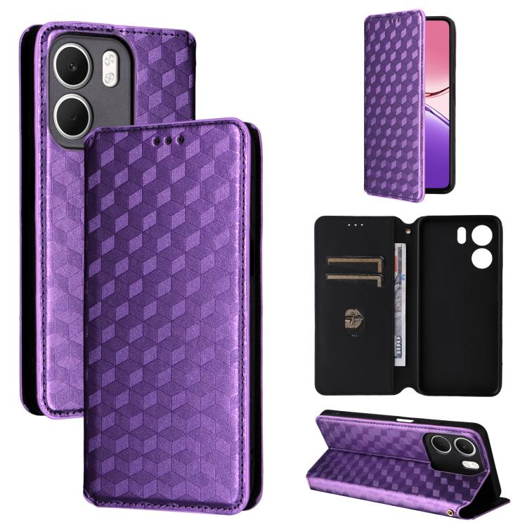 Cubic Grid Texture Flip Leather Phone Case, For OPPO Reno16 F 5G / Reno16 FS 5G, For OPPO Reno15 A 5G / Reno15 F 5G, For OPPO Reno16 5G / Reno16 Pro 5G Global, For OPPO Find X9 Ultra 5G, For OPPO A6X 4G / 5G / A6 5G Global                              ...