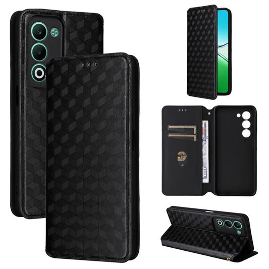 Cubic Grid Texture Flip Leather Phone Case, For OPPO A5 5G / 4G Global / A5M, For OPPO Reno14 Pro Global, For OPPO Reno14 Global, For OPPO K13 5G / K13X 5G / K12S 5G, For OPPO Find X8s+ 5G, For OPPO Find X8s 5G, For OPPO Find X8 Ultra 5G