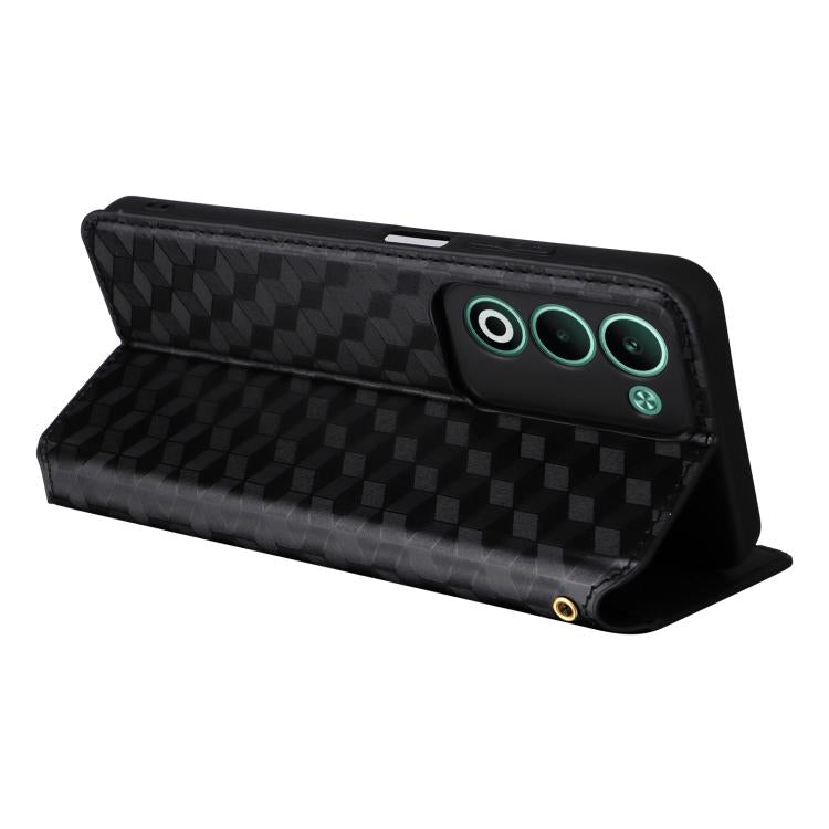Cubic Grid Texture Flip Leather Phone Case, For OPPO A5 5G / 4G Global / A5M, For OPPO Reno14 Pro Global, For OPPO Reno14 Global, For OPPO K13 5G / K13X 5G / K12S 5G, For OPPO Find X8s+ 5G, For OPPO Find X8s 5G, For OPPO Find X8 Ultra 5G               ...