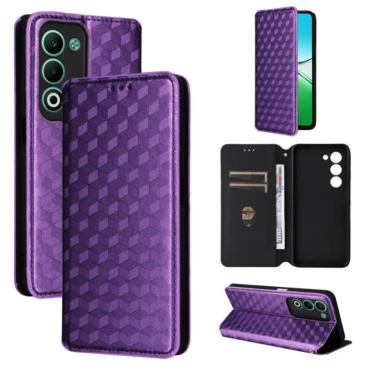 Cubic Grid Texture Flip Leather Phone Case, For OPPO A5 5G / 4G Global / A5M, For OPPO Reno14 Pro Global, For OPPO Reno14 Global, For OPPO K13 5G / K13X 5G / K12S 5G, For OPPO Find X8s+ 5G, For OPPO Find X8s 5G, For OPPO Find X8 Ultra 5G               ...