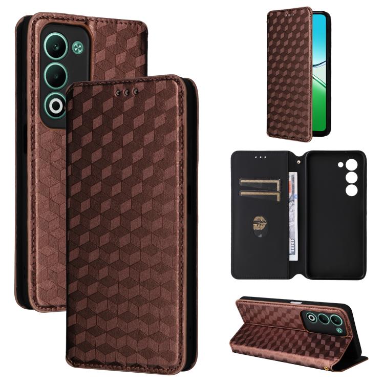 Cubic Grid Texture Flip Leather Phone Case, For OPPO A5 5G / 4G Global / A5M, For OPPO Reno14 Pro Global, For OPPO Reno14 Global, For OPPO K13 5G / K13X 5G / K12S 5G, For OPPO Find X8s+ 5G, For OPPO Find X8s 5G, For OPPO Find X8 Ultra 5G               ...