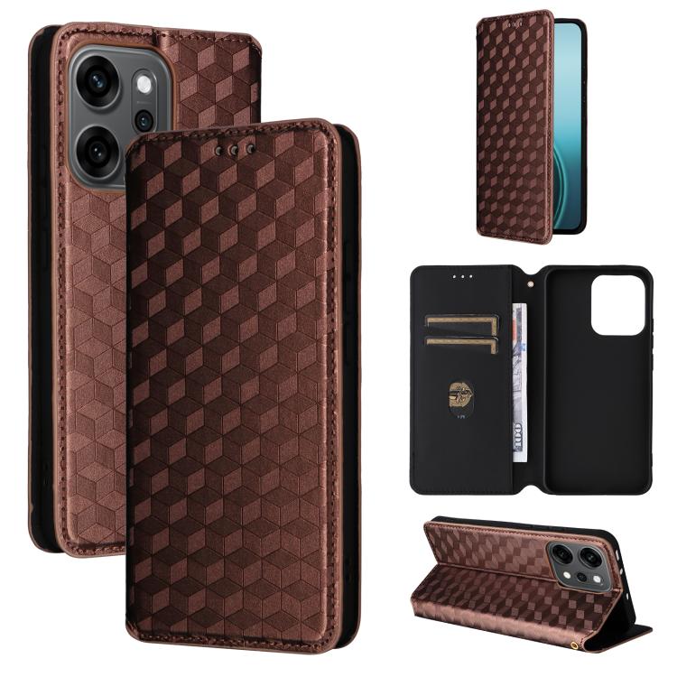 Cubic Grid Texture Flip Leather Phone Case, For OPPO A5 5G / 4G Global / A5M, For OPPO Reno14 Pro Global, For OPPO Reno14 Global, For OPPO K13 5G / K13X 5G / K12S 5G, For OPPO Find X8s+ 5G, For OPPO Find X8s 5G, For OPPO Find X8 Ultra 5G               ...