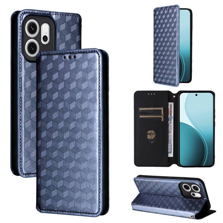 Cubic Grid Texture Flip Leather Phone Case, For OPPO Reno16 F 5G / Reno16 FS 5G, For OPPO Reno15 A 5G / Reno15 F 5G, For OPPO Reno16 5G / Reno16 Pro 5G Global, For OPPO Find X9 Ultra 5G, For OPPO A6X 4G / 5G / A6 5G Global                              ...