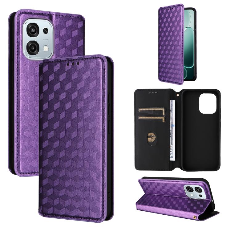 Cubic Grid Texture Flip Leather Phone Case, For OPPO Reno16 F 5G / Reno16 FS 5G, For OPPO Reno15 A 5G / Reno15 F 5G, For OPPO Reno16 5G / Reno16 Pro 5G Global, For OPPO Find X9 Ultra 5G, For OPPO A6X 4G / 5G / A6 5G Global                              ...