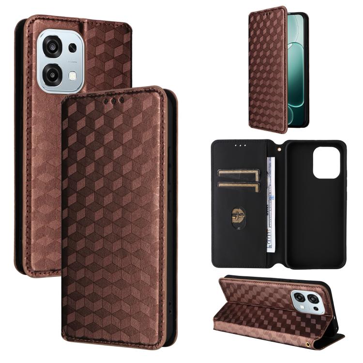 Cubic Grid Texture Flip Leather Phone Case, For OPPO Reno16 F 5G / Reno16 FS 5G, For OPPO Reno15 A 5G / Reno15 F 5G, For OPPO Reno16 5G / Reno16 Pro 5G Global, For OPPO Find X9 Ultra 5G, For OPPO A6X 4G / 5G / A6 5G Global                              ...