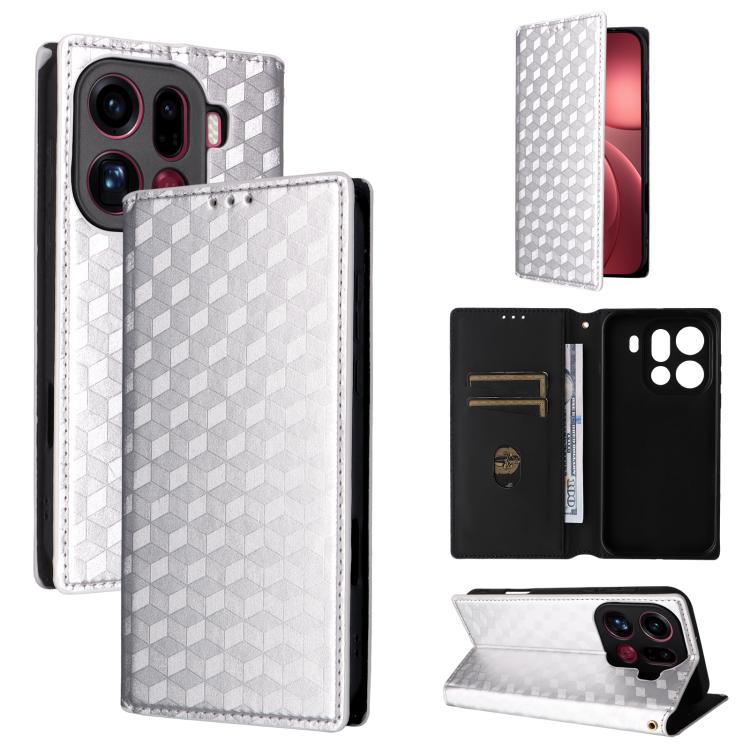 Cubic Grid Texture Flip Leather Phone Case, For OPPO Reno16 F 5G / Reno16 FS 5G, For OPPO Reno15 A 5G / Reno15 F 5G, For OPPO Reno16 5G / Reno16 Pro 5G Global, For OPPO Find X9 Ultra 5G, For OPPO A6X 4G / 5G / A6 5G Global                              ...