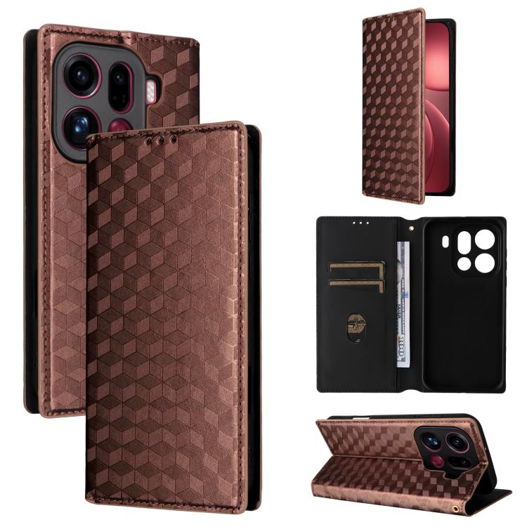 Cubic Grid Texture Flip Leather Phone Case, For OPPO Reno16 F 5G / Reno16 FS 5G, For OPPO Reno15 A 5G / Reno15 F 5G, For OPPO Reno16 5G / Reno16 Pro 5G Global, For OPPO Find X9 Ultra 5G, For OPPO A6X 4G / 5G / A6 5G Global                              ...