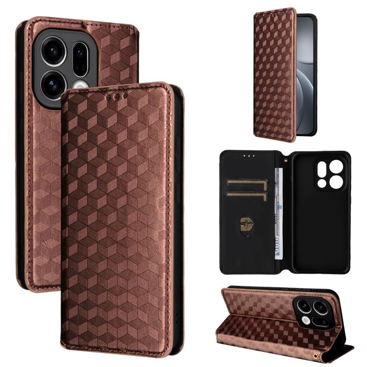 Cubic Grid Texture Flip Leather Phone Case, For OPPO Reno16 F 5G / Reno16 FS 5G, For OPPO Reno15 A 5G / Reno15 F 5G, For OPPO Reno16 5G / Reno16 Pro 5G Global, For OPPO Find X9 Ultra 5G, For OPPO A6X 4G / 5G / A6 5G Global                              ...
