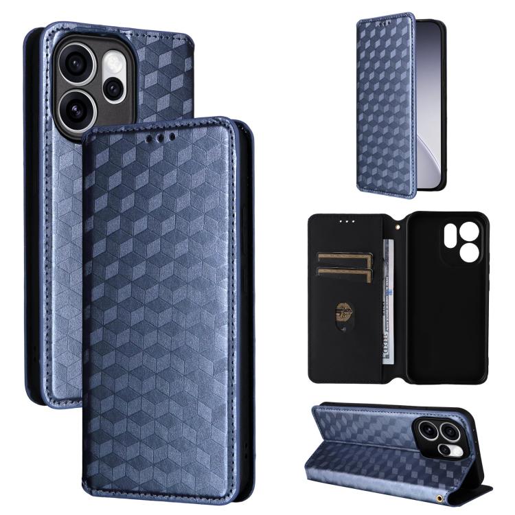 Cubic Grid Texture Flip Leather Phone Case, For OPPO Reno16 F 5G / Reno16 FS 5G, For OPPO Reno15 A 5G / Reno15 F 5G, For OPPO Reno16 5G / Reno16 Pro 5G Global, For OPPO Find X9 Ultra 5G, For OPPO A6X 4G / 5G / A6 5G Global                              ...