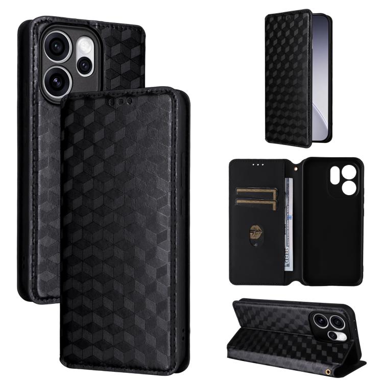 Cubic Grid Texture Flip Leather Phone Case, For OPPO Reno16 F 5G / Reno16 FS 5G, For OPPO Reno15 A 5G / Reno15 F 5G, For OPPO Reno16 5G / Reno16 Pro 5G Global, For OPPO Find X9 Ultra 5G, For OPPO A6X 4G / 5G / A6 5G Global                              ...