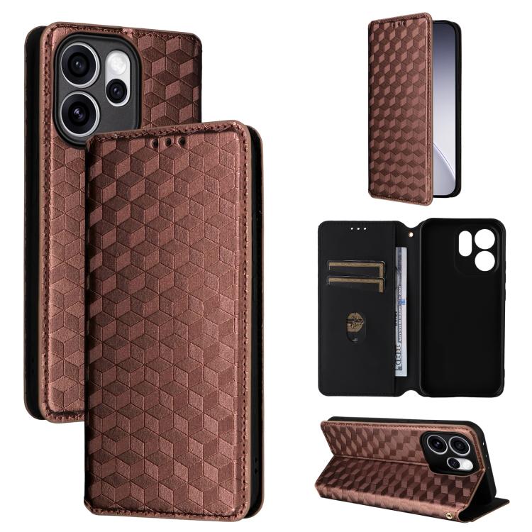Cubic Grid Texture Flip Leather Phone Case, For OPPO Reno16 F 5G / Reno16 FS 5G, For OPPO Reno15 A 5G / Reno15 F 5G, For OPPO Reno16 5G / Reno16 Pro 5G Global, For OPPO Find X9 Ultra 5G, For OPPO A6X 4G / 5G / A6 5G Global                              ...
