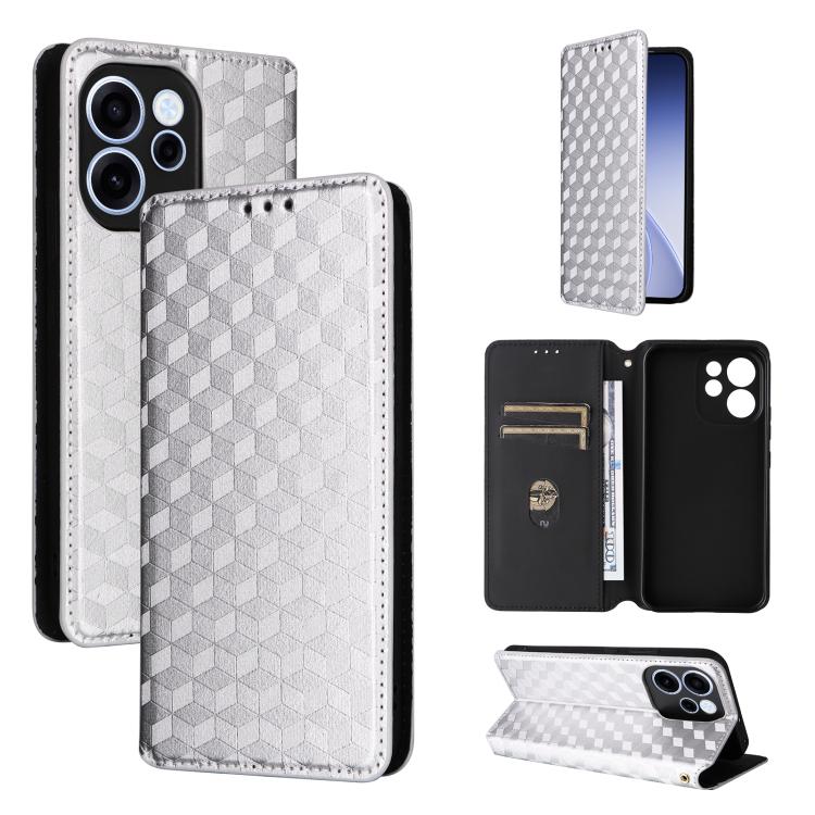 Cubic Grid Texture Flip Leather Phone Case, For OPPO Reno16 F 5G / Reno16 FS 5G, For OPPO Reno15 A 5G / Reno15 F 5G, For OPPO Reno16 5G / Reno16 Pro 5G Global, For OPPO Find X9 Ultra 5G, For OPPO A6X 4G / 5G / A6 5G Global                              ...