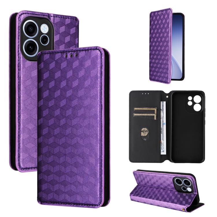 Cubic Grid Texture Flip Leather Phone Case, For OPPO Reno16 F 5G / Reno16 FS 5G, For OPPO Reno15 A 5G / Reno15 F 5G, For OPPO Reno16 5G / Reno16 Pro 5G Global, For OPPO Find X9 Ultra 5G, For OPPO A6X 4G / 5G / A6 5G Global                              ...