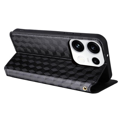 Cubic Grid Texture Flip Leather Phone Case, For OPPO Reno16 F 5G / Reno16 FS 5G, For OPPO Reno15 A 5G / Reno15 F 5G, For OPPO Reno16 5G / Reno16 Pro 5G Global, For OPPO Find X9 Ultra 5G, For OPPO A6X 4G / 5G / A6 5G Global                              ...