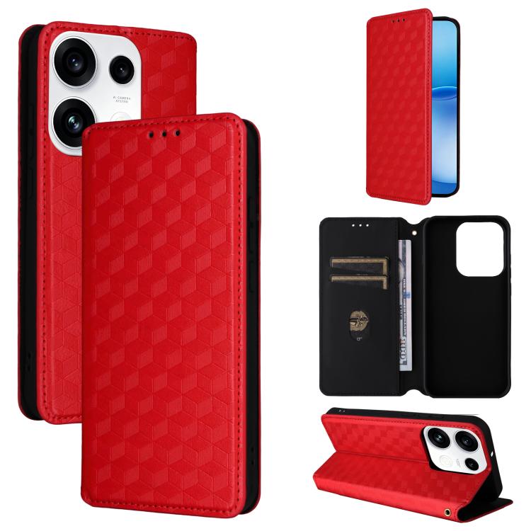 Cubic Grid Texture Flip Leather Phone Case, For OPPO Reno16 F 5G / Reno16 FS 5G, For OPPO Reno15 A 5G / Reno15 F 5G, For OPPO Reno16 5G / Reno16 Pro 5G Global, For OPPO Find X9 Ultra 5G, For OPPO A6X 4G / 5G / A6 5G Global                              ...