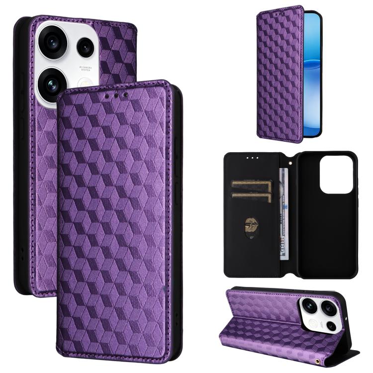 Cubic Grid Texture Flip Leather Phone Case, For OPPO Reno16 F 5G / Reno16 FS 5G, For OPPO Reno15 A 5G / Reno15 F 5G, For OPPO Reno16 5G / Reno16 Pro 5G Global, For OPPO Find X9 Ultra 5G, For OPPO A6X 4G / 5G / A6 5G Global                              ...