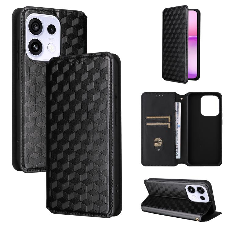 Cubic Grid Texture Flip Leather Phone Case, For OPPO Reno16 F 5G / Reno16 FS 5G, For OPPO Reno15 A 5G / Reno15 F 5G, For OPPO Reno16 5G / Reno16 Pro 5G Global, For OPPO Find X9 Ultra 5G, For OPPO A6X 4G / 5G / A6 5G Global                              ...
