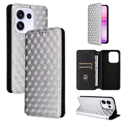 Cubic Grid Texture Flip Leather Phone Case, For OPPO Reno16 F 5G / Reno16 FS 5G, For OPPO Reno15 A 5G / Reno15 F 5G, For OPPO Reno16 5G / Reno16 Pro 5G Global, For OPPO Find X9 Ultra 5G, For OPPO A6X 4G / 5G / A6 5G Global                              ...