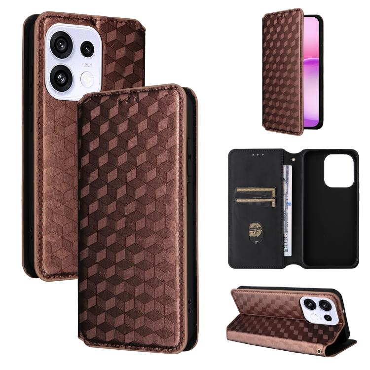 Cubic Grid Texture Flip Leather Phone Case, For OPPO Reno16 F 5G / Reno16 FS 5G, For OPPO Reno15 A 5G / Reno15 F 5G, For OPPO Reno16 5G / Reno16 Pro 5G Global, For OPPO Find X9 Ultra 5G, For OPPO A6X 4G / 5G / A6 5G Global                              ...