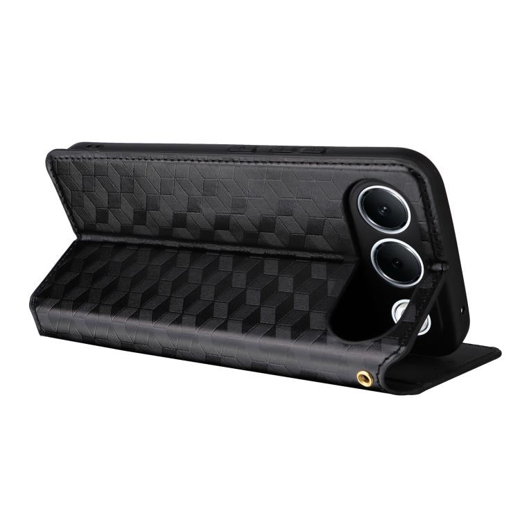 Cubic Grid Texture Flip Leather Phone Case, For OPPO A7 Pro 5G, For OPPO A7 Pro Max / F35 Pro 5G, For OPPO Reno16 F 5G / Reno16 FS 5G, For OPPO Reno15 A 5G / Reno15 F 5G, For OPPO Reno16 5G / Reno16 Pro 5G Global, For OPPO Find X9 Ultra 5G             ...