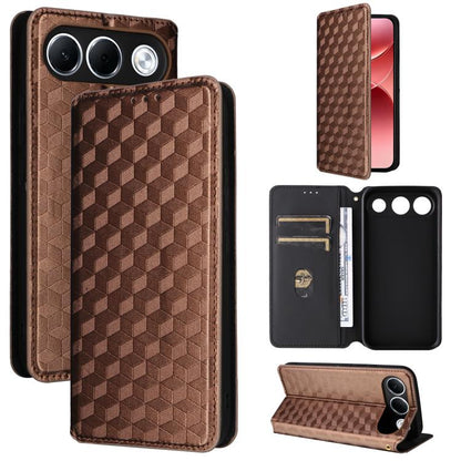 Cubic Grid Texture Flip Leather Phone Case, For OPPO A7 Pro 5G, For OPPO A7 Pro Max / F35 Pro 5G, For OPPO Reno16 F 5G / Reno16 FS 5G, For OPPO Reno15 A 5G / Reno15 F 5G, For OPPO Reno16 5G / Reno16 Pro 5G Global, For OPPO Find X9 Ultra 5G             ...