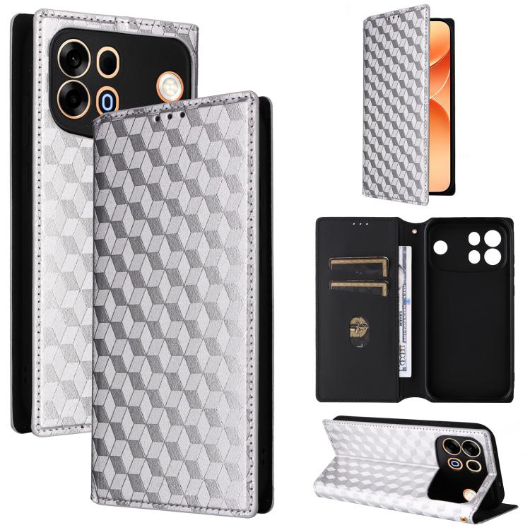 Cubic Grid Texture Flip Leather Phone Case, For OPPO A7 Pro 5G, For OPPO A7 Pro Max / F35 Pro 5G, For OPPO Reno16 F 5G / Reno16 FS 5G, For OPPO Reno15 A 5G / Reno15 F 5G, For OPPO Reno16 5G / Reno16 Pro 5G Global, For OPPO Find X9 Ultra 5G             ...