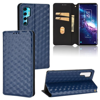 Cubic Grid Texture Flip Leather Phone Case, For TCL 20B 6159K, For TCL 205, For TCL 20 XE, For TCL 20 5G / 20S / 20L / 20L+, For TCL 20 Pro 5G