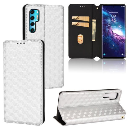 Cubic Grid Texture Flip Leather Phone Case, For TCL 20B 6159K, For TCL 205, For TCL 20 XE, For TCL 20 5G / 20S / 20L / 20L+, For TCL 20 Pro 5G