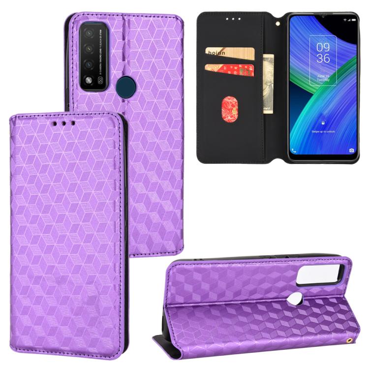 Cubic Grid Texture Flip Leather Phone Case, For TCL 303, For TCL 20 R 5G / 20 AX 5G / Bremen 5G, For TCL 30 4G / 5G / TCL 30+ 5G, For TCL 30 XE 5G / TCL 30 V 5G, For TCL 20E / TCL 20Y, For TCL 20B 6159K, For TCL 205, For TCL 20 XE                      ...