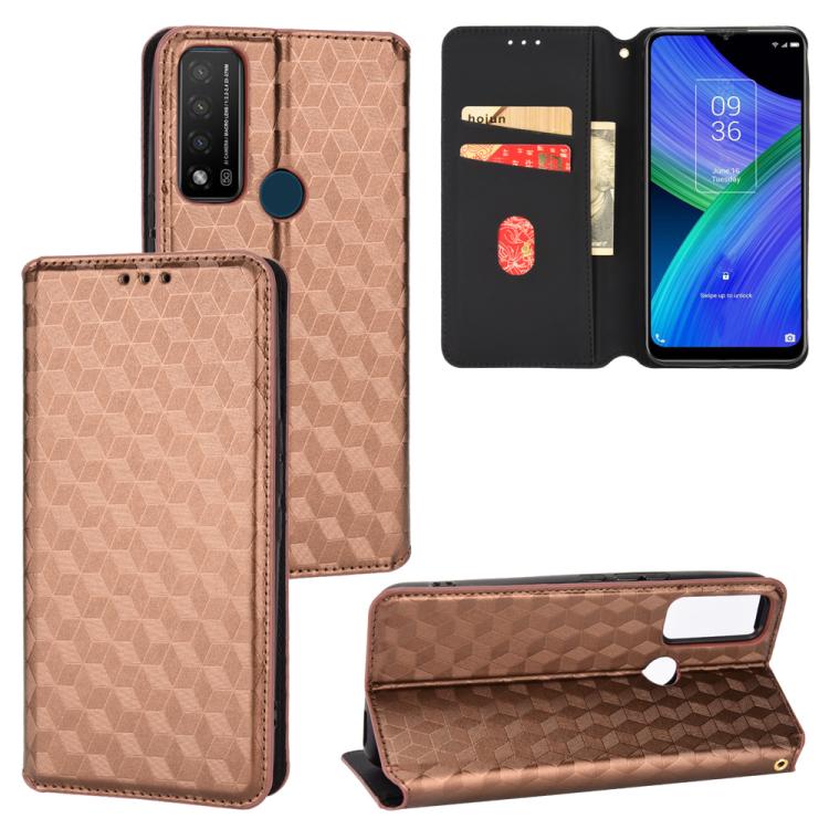 Cubic Grid Texture Flip Leather Phone Case, For TCL 303, For TCL 20 R 5G / 20 AX 5G / Bremen 5G, For TCL 30 4G / 5G / TCL 30+ 5G, For TCL 30 XE 5G / TCL 30 V 5G, For TCL 20E / TCL 20Y, For TCL 20B 6159K, For TCL 205, For TCL 20 XE                      ...