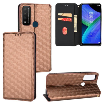 Cubic Grid Texture Flip Leather Phone Case, For TCL 303, For TCL 20 R 5G / 20 AX 5G / Bremen 5G, For TCL 30 4G / 5G / TCL 30+ 5G, For TCL 30 XE 5G / TCL 30 V 5G, For TCL 20E / TCL 20Y, For TCL 20B 6159K, For TCL 205, For TCL 20 XE                      ...
