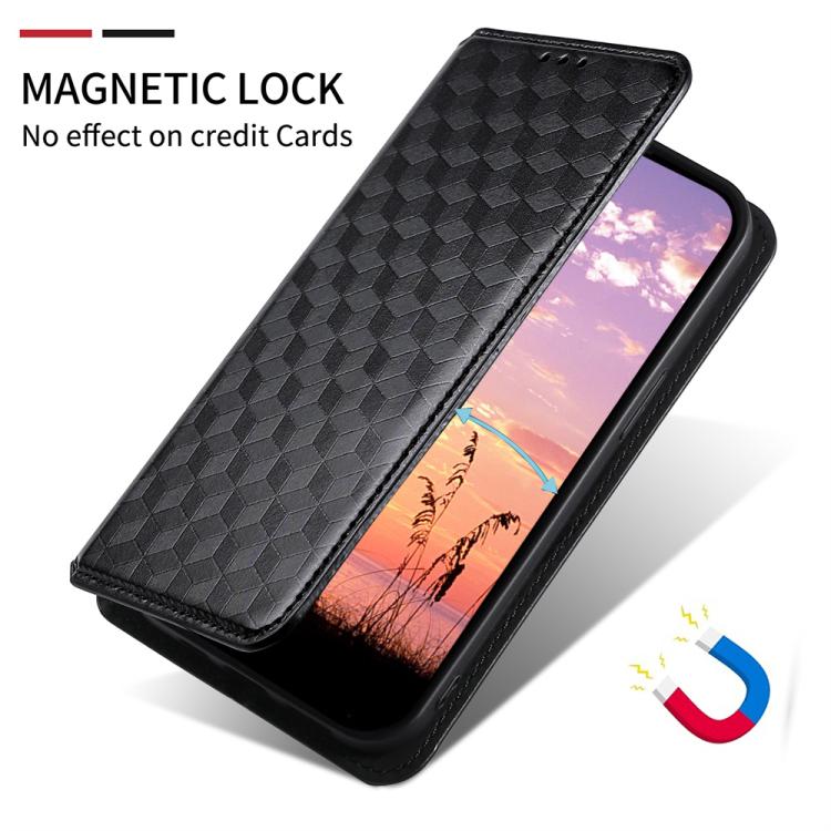 Cubic Grid Texture Flip Leather Phone Case, For TCL 20 XE, For TCL 20 5G / 20S / 20L / 20L+, For TCL 20 Pro 5G