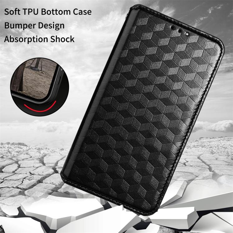 Cubic Grid Texture Flip Leather Phone Case, For TCL 20 XE, For TCL 20 5G / 20S / 20L / 20L+, For TCL 20 Pro 5G