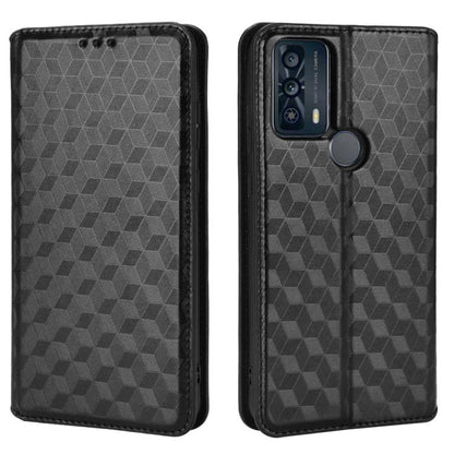 Cubic Grid Texture Flip Leather Phone Case, For TCL 20B 6159K, For TCL 205, For TCL 20 XE, For TCL 20 5G / 20S / 20L / 20L+, For TCL 20 Pro 5G