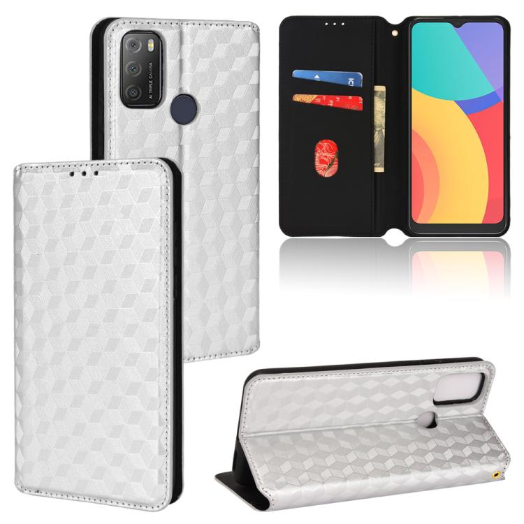 Cubic Grid Texture Flip Leather Phone Case, For TCL 20 R 5G / 20 AX 5G / Bremen 5G, For TCL 30 4G / 5G / TCL 30+ 5G, For TCL 30 XE 5G / TCL 30 V 5G, For TCL 20E / TCL 20Y, For TCL 20B 6159K, For TCL 205, For TCL 20 XE, For TCL 20 5G / 20S / 20L / 20L+ ...